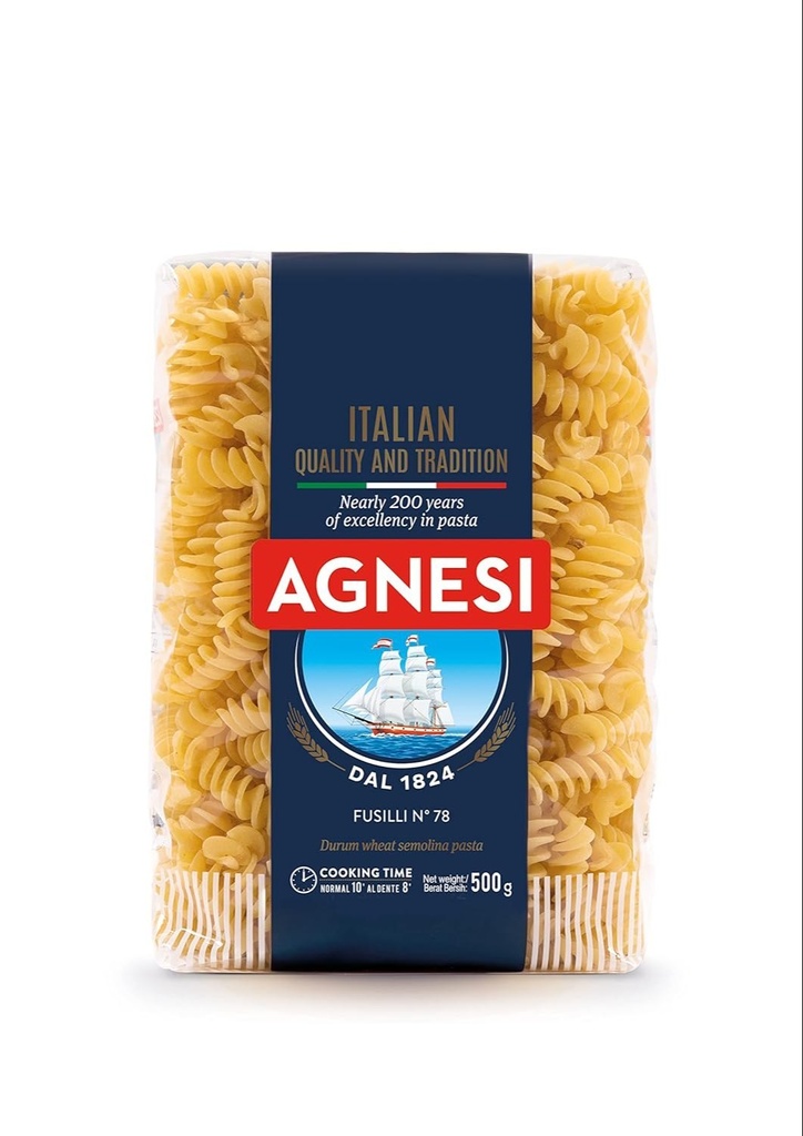 [IG- AGNESI-FUSILLI PASTA-500GM] Agnesi-Fusilli Pasta-500Gm